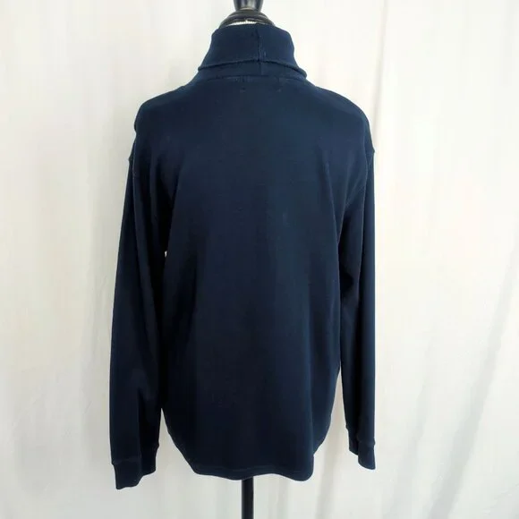Vintage Ralph Lauren Blue Turtleneck Top Large Logo Long Sleeve - Picture 6 of 9